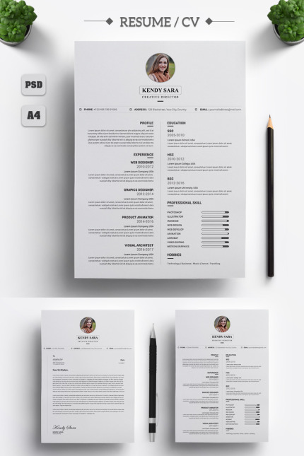 Template #71126 Black Resume Webdesign Template - Logo template Preview
