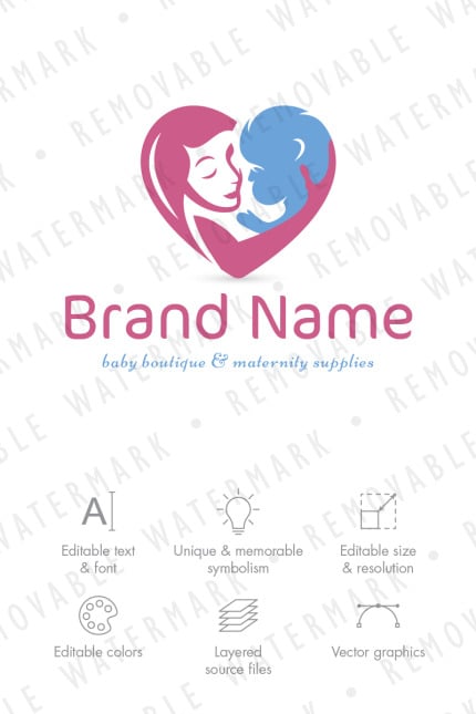 Template #71151 Mother Baby Webdesign Template - Logo template Preview