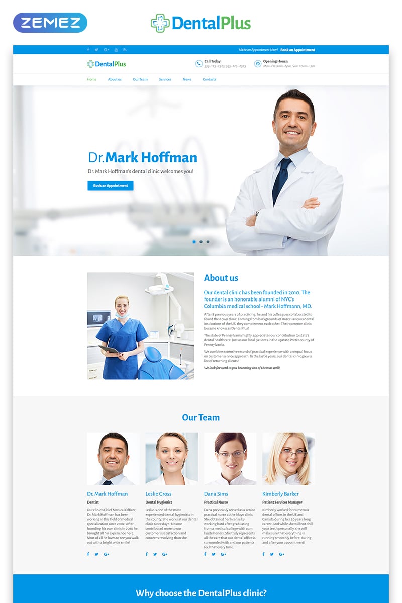 DentaPlus - Accurate Dental Clinic HTML Templates de Landing Page №71181 - captura de tela