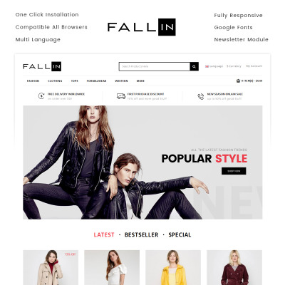 Fallin - Fashion Store OpenCart Template #71149