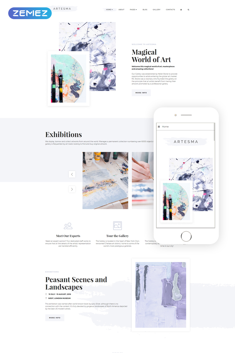 Responsive Artesma - Art Multipage Clean Joomla #71106