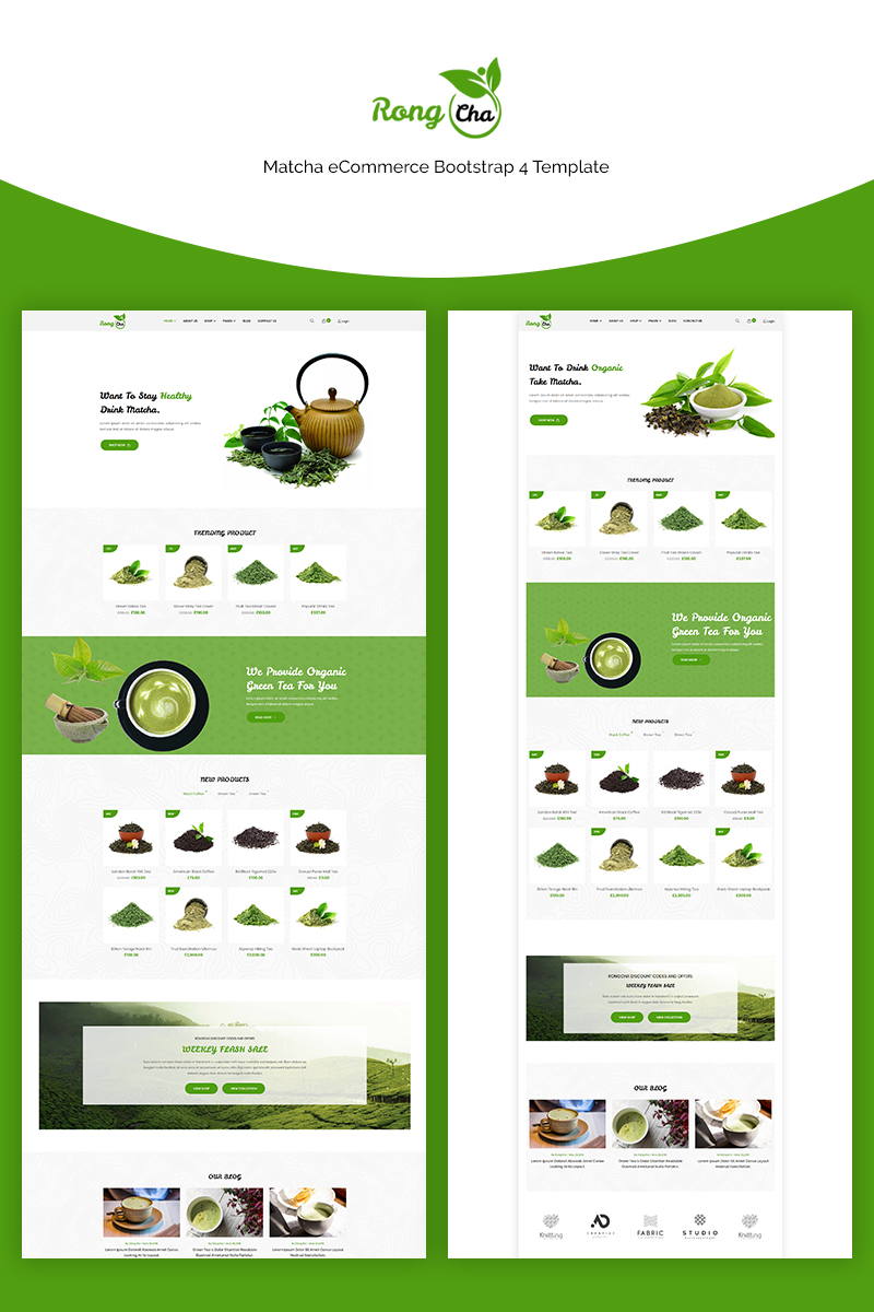 Responsive Rongcha - Matcha Bootstrap4 Web Sitesi #71141 - Ekran resmi