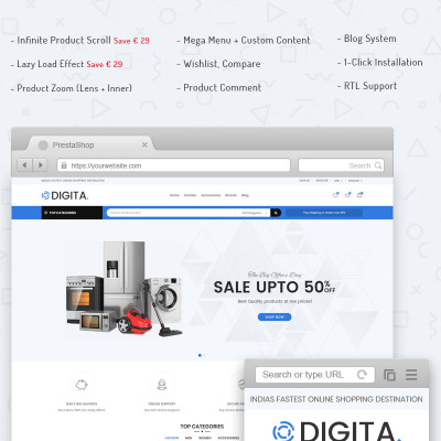 Tema de PrestaShop para Sitio de Tienda de Ordenadores #71176