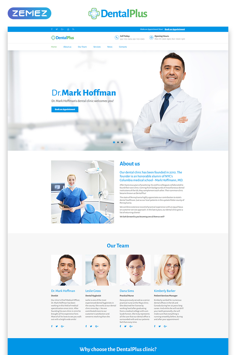 Tema di Landing Page Responsive #71181 "DentaPlus - Accurate Dental Clinic HTML"