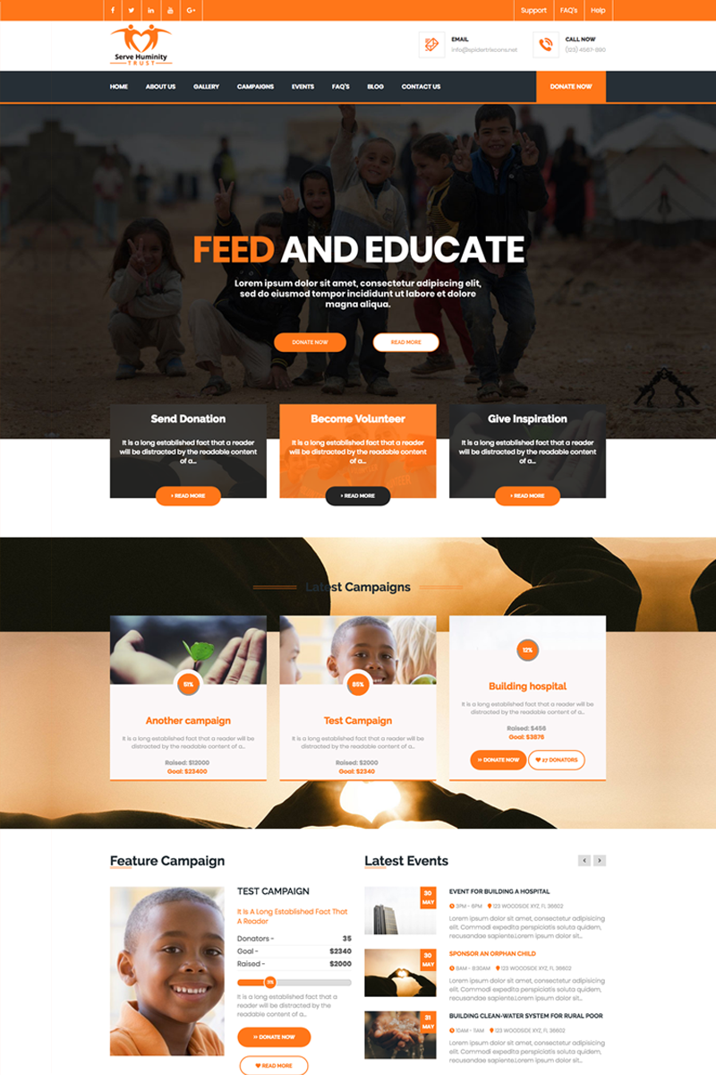 WooCommerce Theme namens "Servehuman - Responsive Charity" #71189
