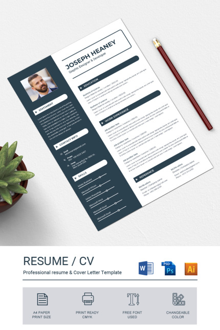 Template #71204 Clean Resume Webdesign Template - Logo template Preview