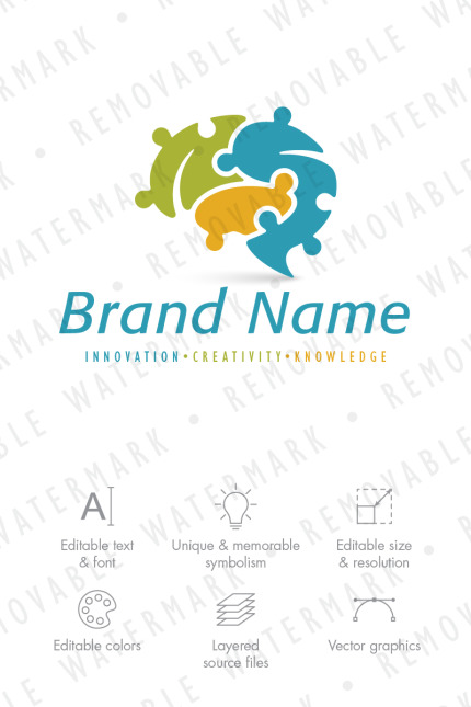 Template #71216 Jigsaw Puzzle Webdesign Template - Logo template Preview