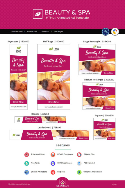 Kit Graphique #71248 Salon Massage Web Design - Logo template Preview