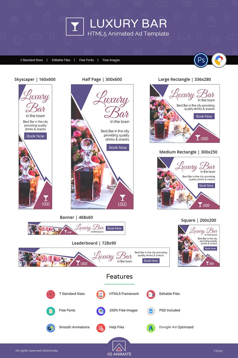 Food Restaurant Luxury Bar Animated Banner 71260