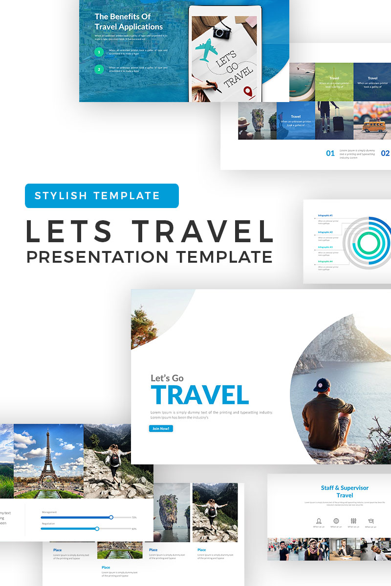 Lets Travel PowerPoint Template 71262