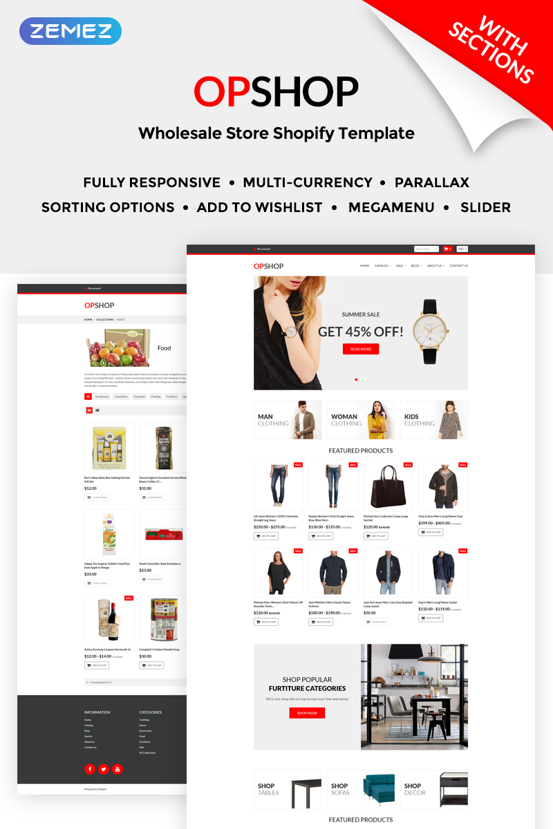 Responsivt OpShop - Wholesale Store Shopify-tema #71203 - skärmbild