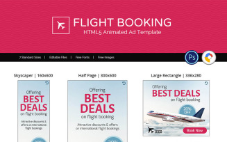 Tour & Travel | Flight Booking Animated Banner