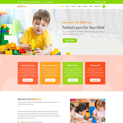 Kids Care - Children & Kindergarten PSD Template