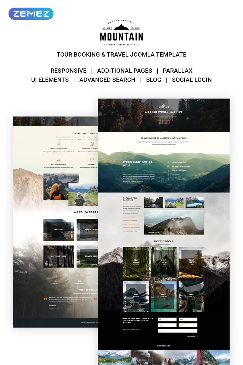 Modello Joomla Responsive #71306 "Mountain Tours" - screenshot