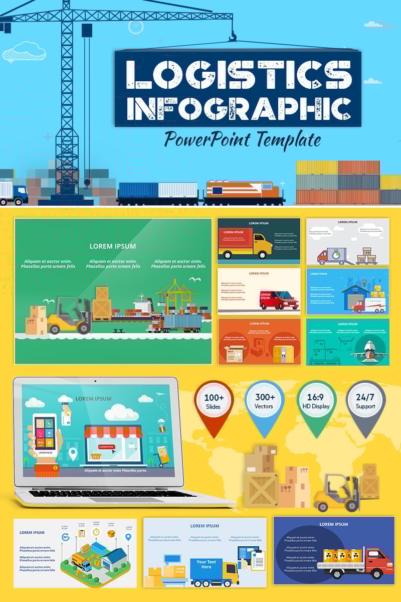 Plantilla PowerPoint "Logistics Infographic Set" #71324 - captura de pantalla