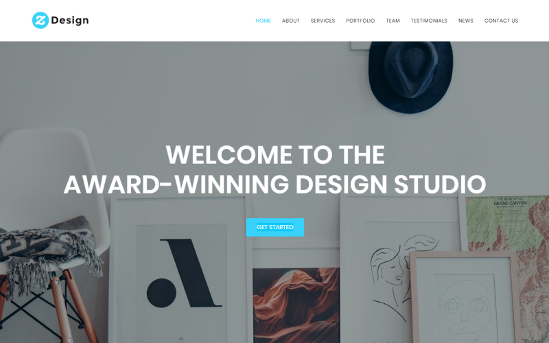 "Z Design - Design Studio HTML" - адаптивний Шаблон цільової сторінки №71322