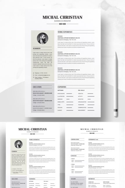 Template #71451 Resume Cv Webdesign Template - Logo template Preview