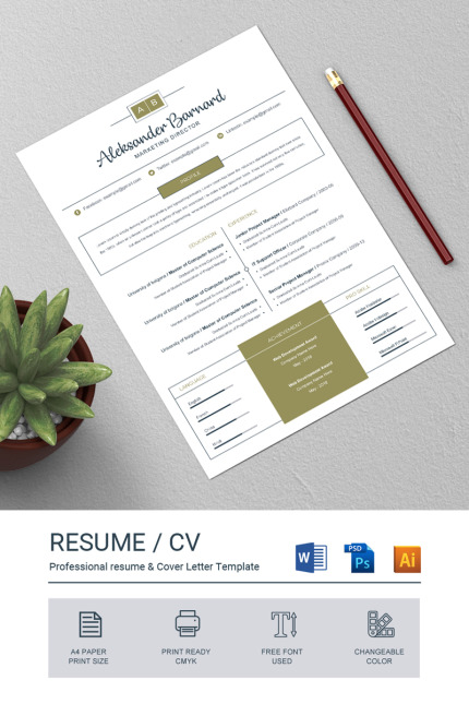 Template #71491 Clean Resume Webdesign Template - Logo template Preview