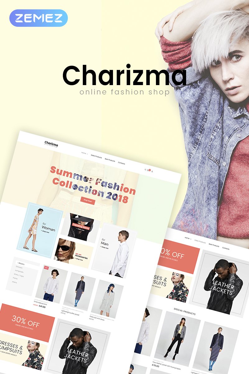 Charizma - Fashion Store Elementor Tema WooCommerce №71448 - captura de tela