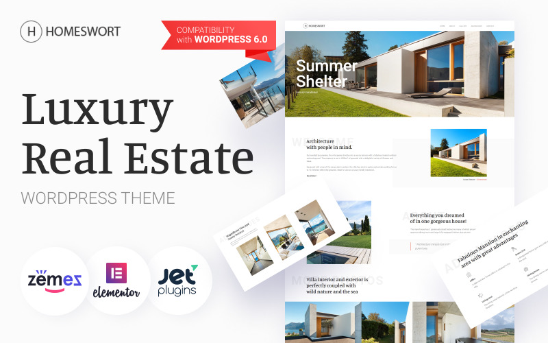 Homeswort - Luxury Real Estate WordPress Elementor Theme WordPress Theme
