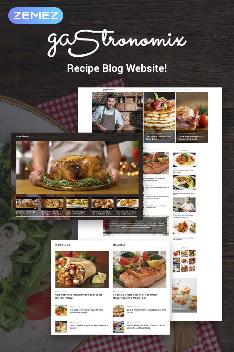 Modello WordPress Responsive #71450 "Gastronomix - Restaurant Elementor" - screenshot