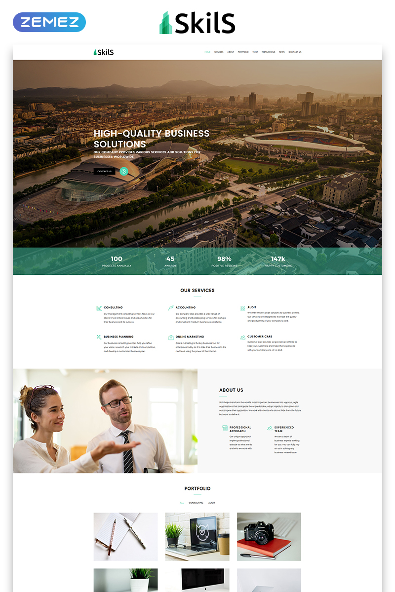 Skils - Business Services HTML Landing Page Template - screenshot