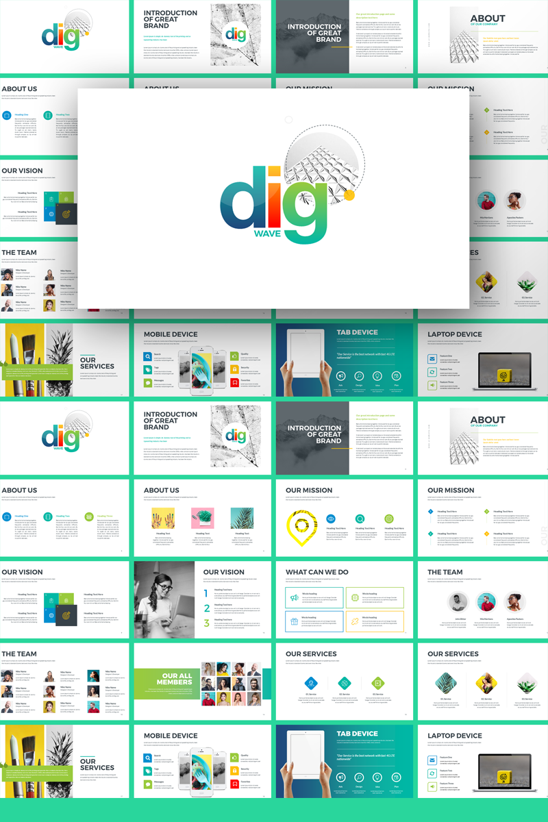 Dig Wave - Presentation Powerpoint #71594 - Ekran resmi