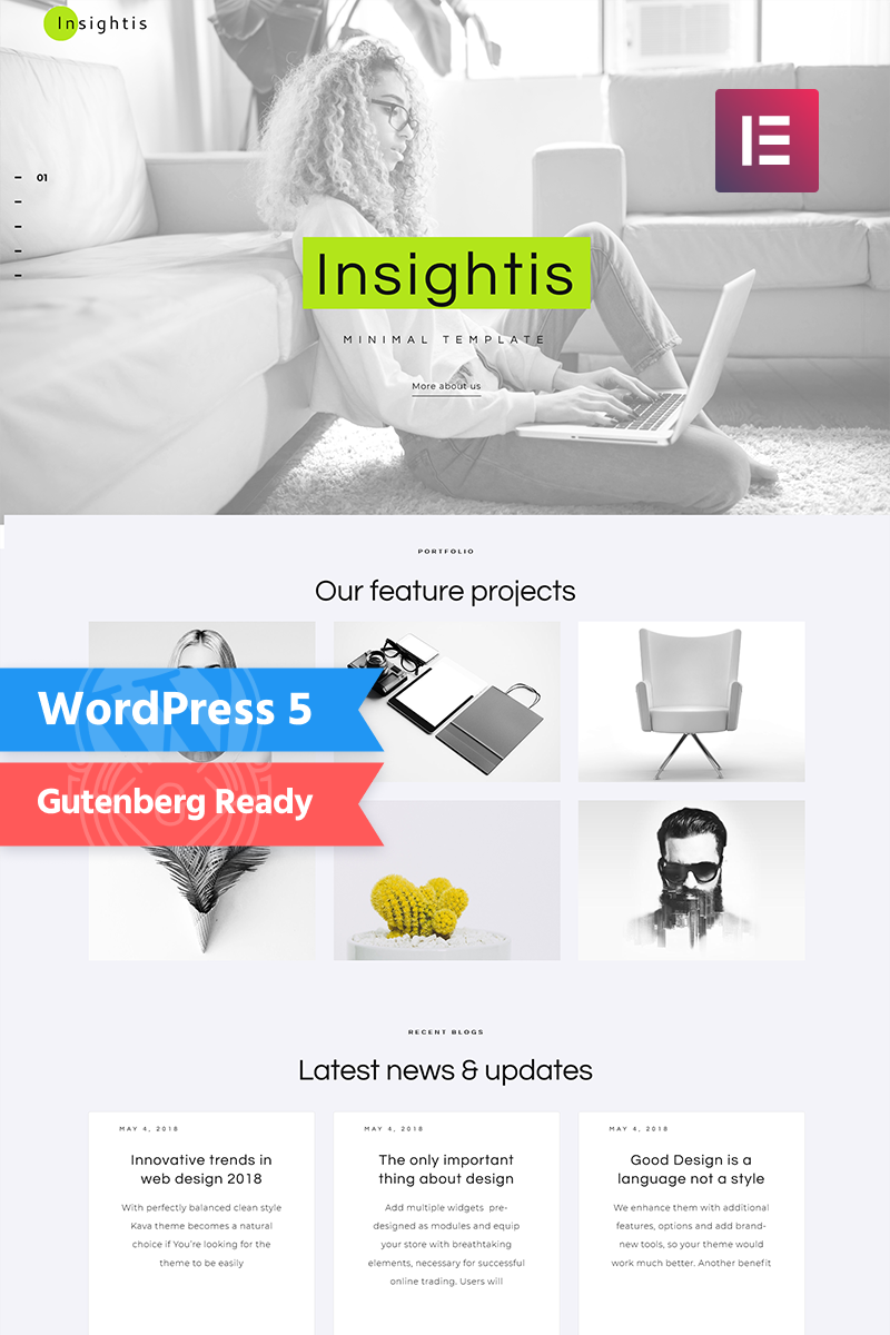 Insightis - Creative Minimal Elementor №71572 - скриншот