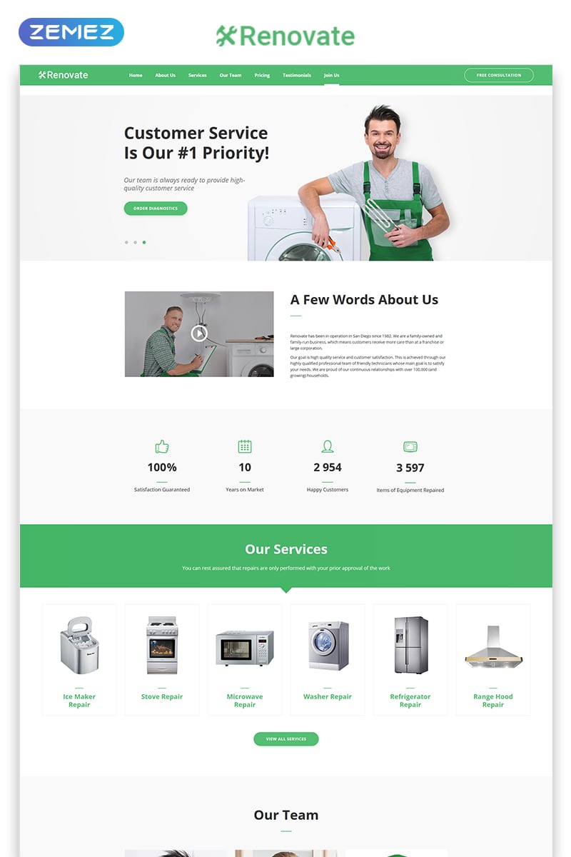 Maintenance Services Landing Page Templates | TemplateMonster