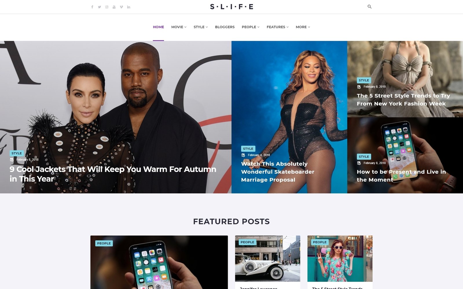 Slife - Lifestyle Elementor Tema WordPress №71519