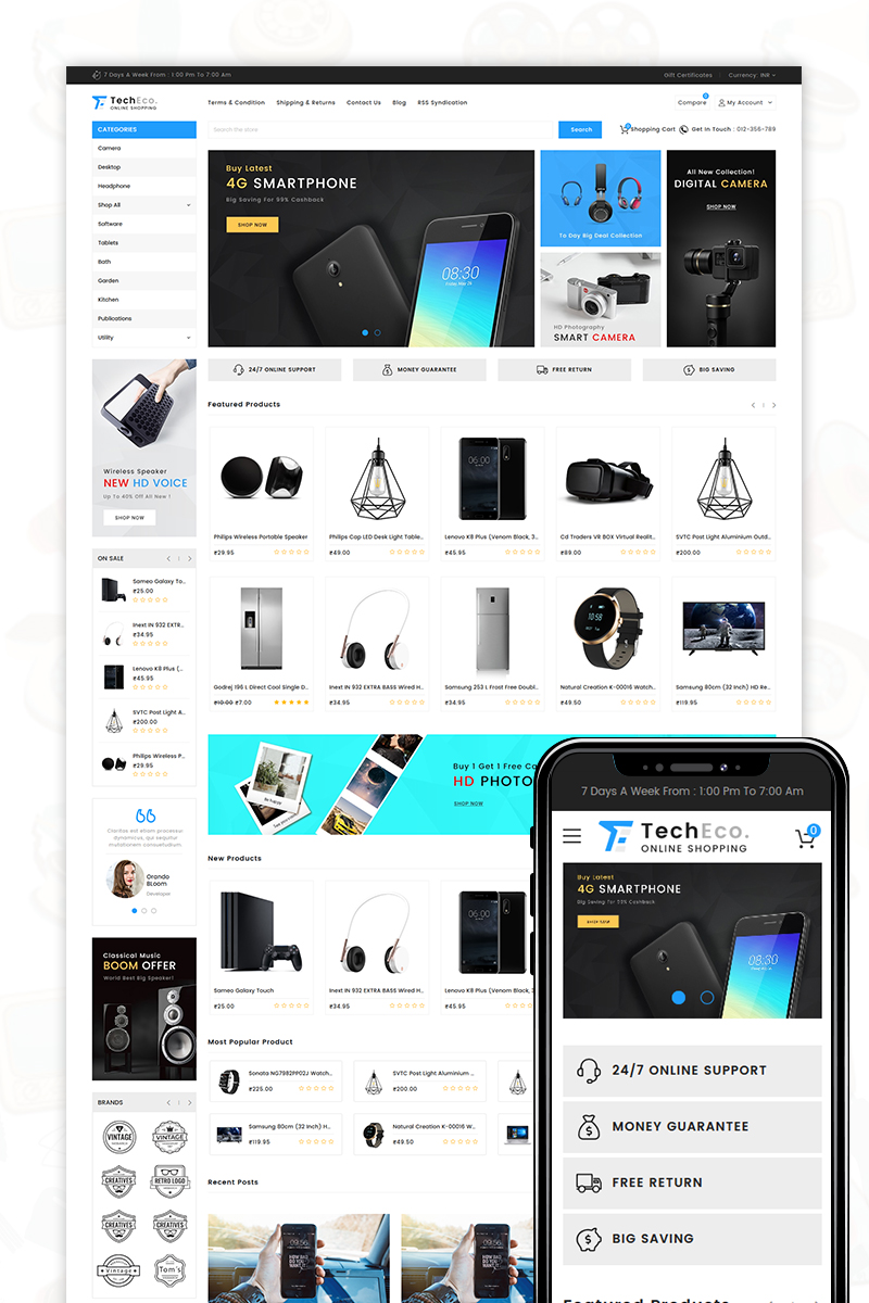 "TechEco" Responsive BigCommerce Theme №71521 - screenshot