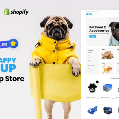 Happy Pup - Pet Shop Store Shopify Theme #71619
