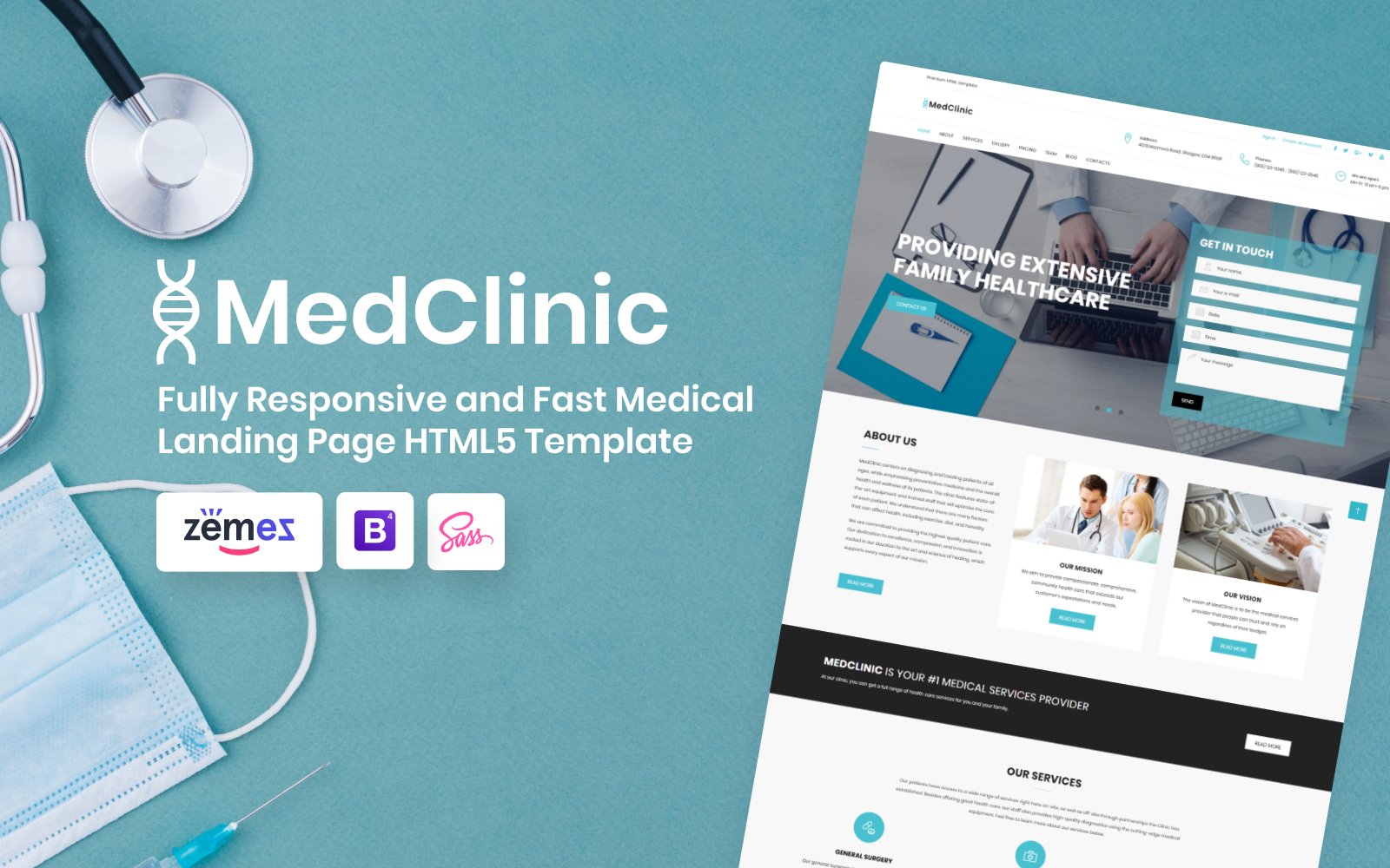 Tema di Landing Page Responsive #71682 "MedClinic - Private Medical Clinic HTML5"