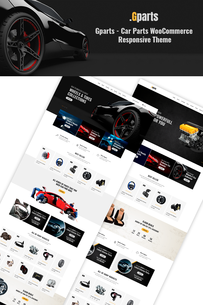 Template WooCommerce Responsive #71662 "Gparts - Car Parts Responsive"