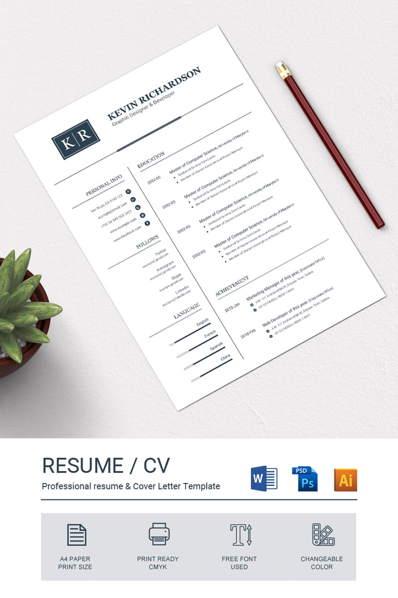 Kevin Resume Template #71768