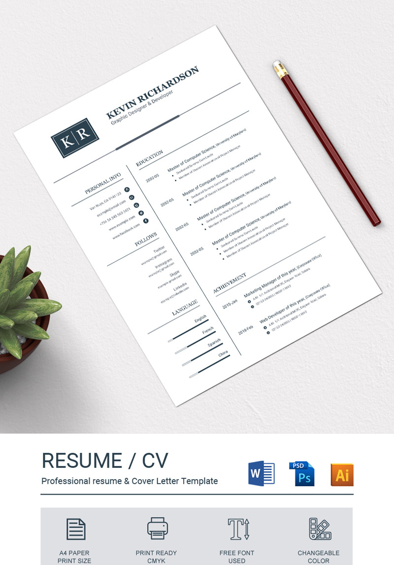 Kevin Resume Template #71768