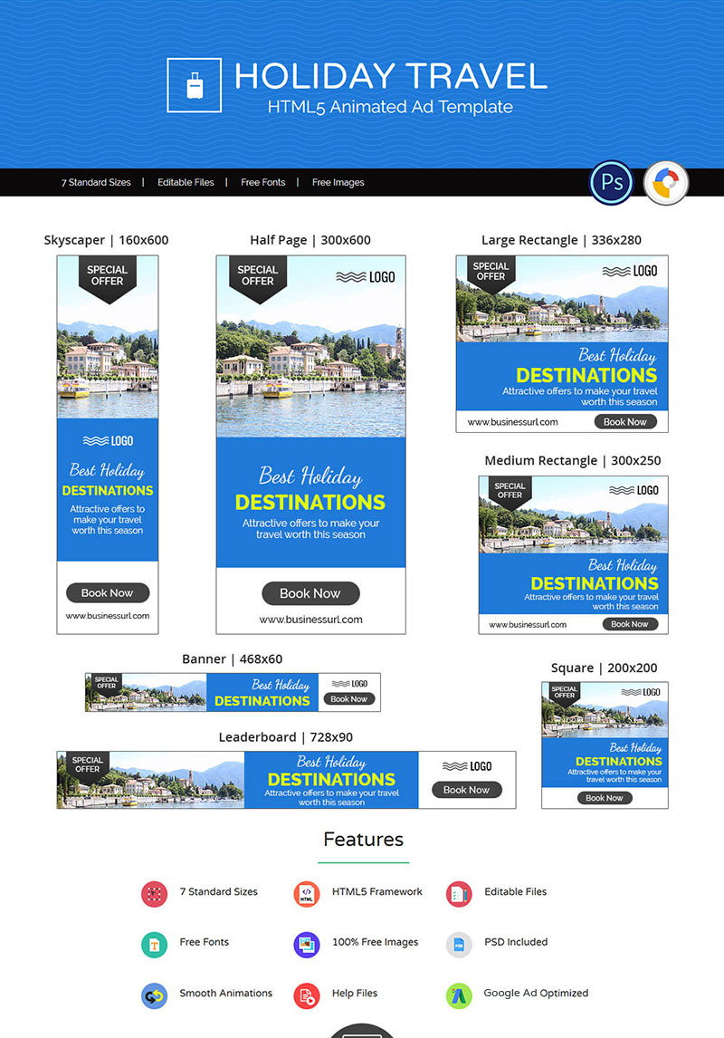 Tour Travel Holiday Travel Banner Ad Templates Animated Banner