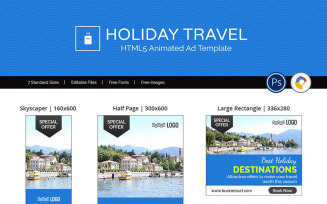 Tour & Travel | Holiday Travel Banner Ad Templates Animated Banner