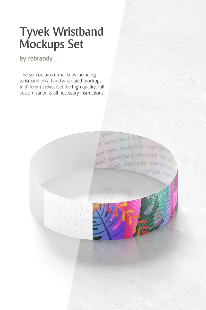 Download Tyvek Wristband Product Mockup #71714