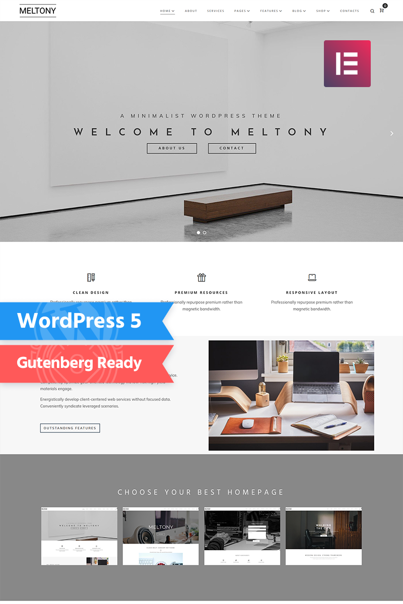 Meltony - Minimalist for Any Businesses WordPress Theme