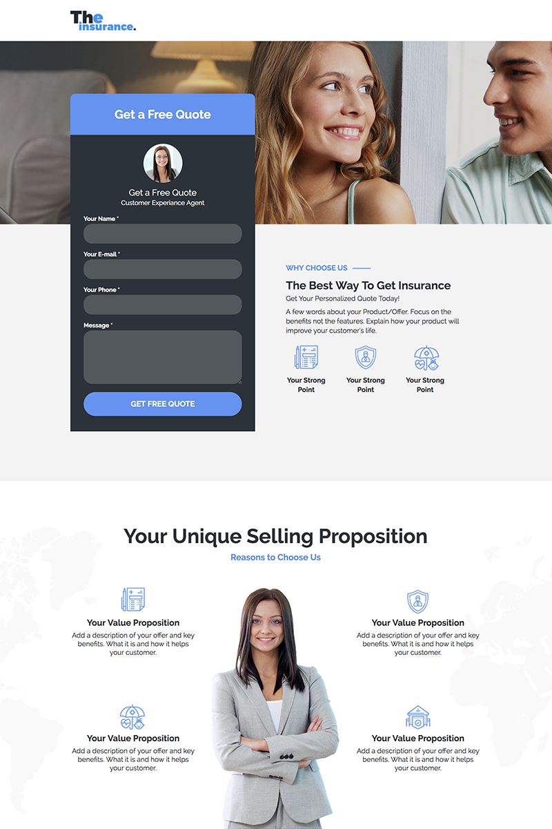 Family Insurance - Responsive Landing Page Template Unbounce №71804