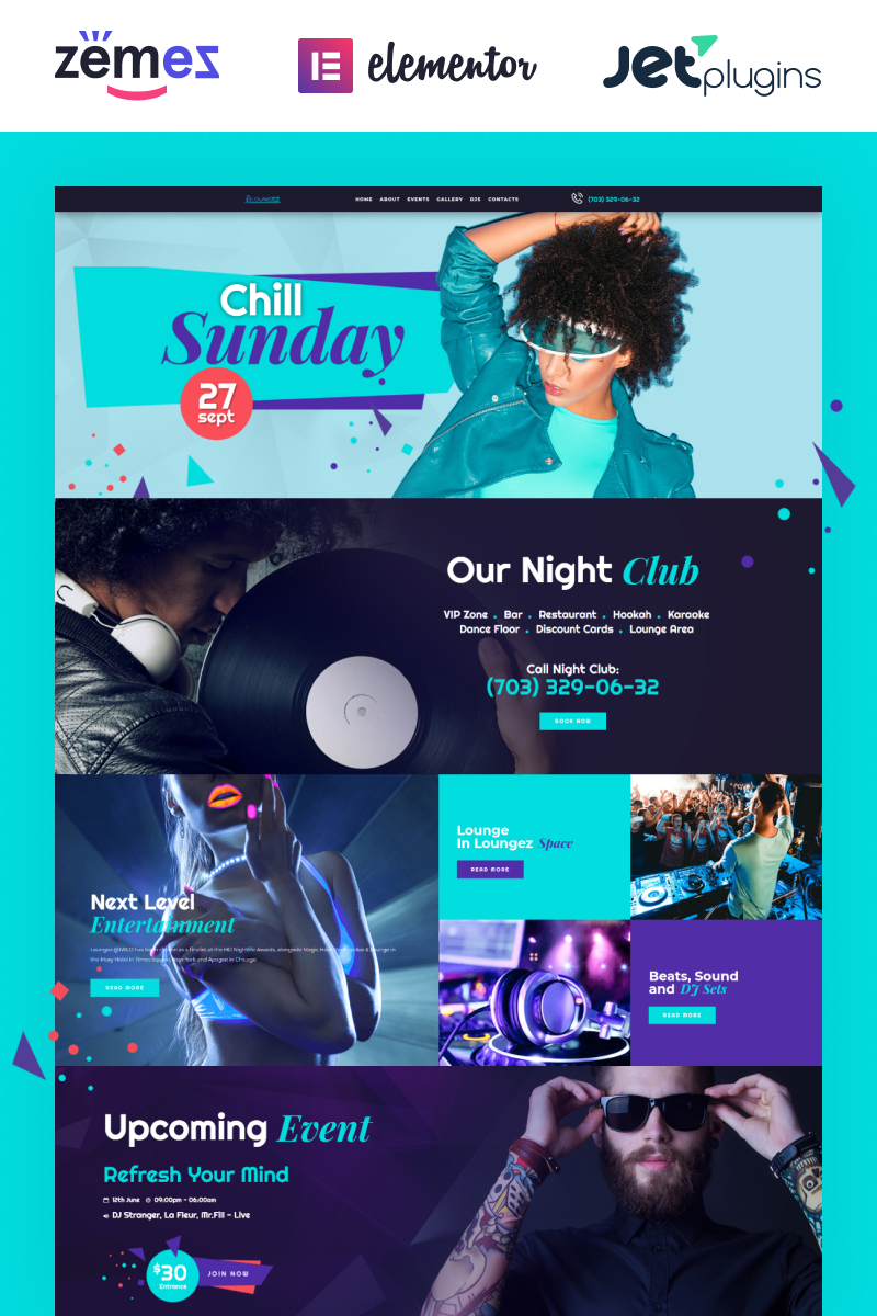 Loungez - Night Club Elementor №71845 - скриншот