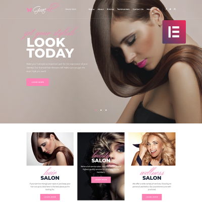 Responsive Gracell - Beauty Salon Elementor Wordpress Teması #71864