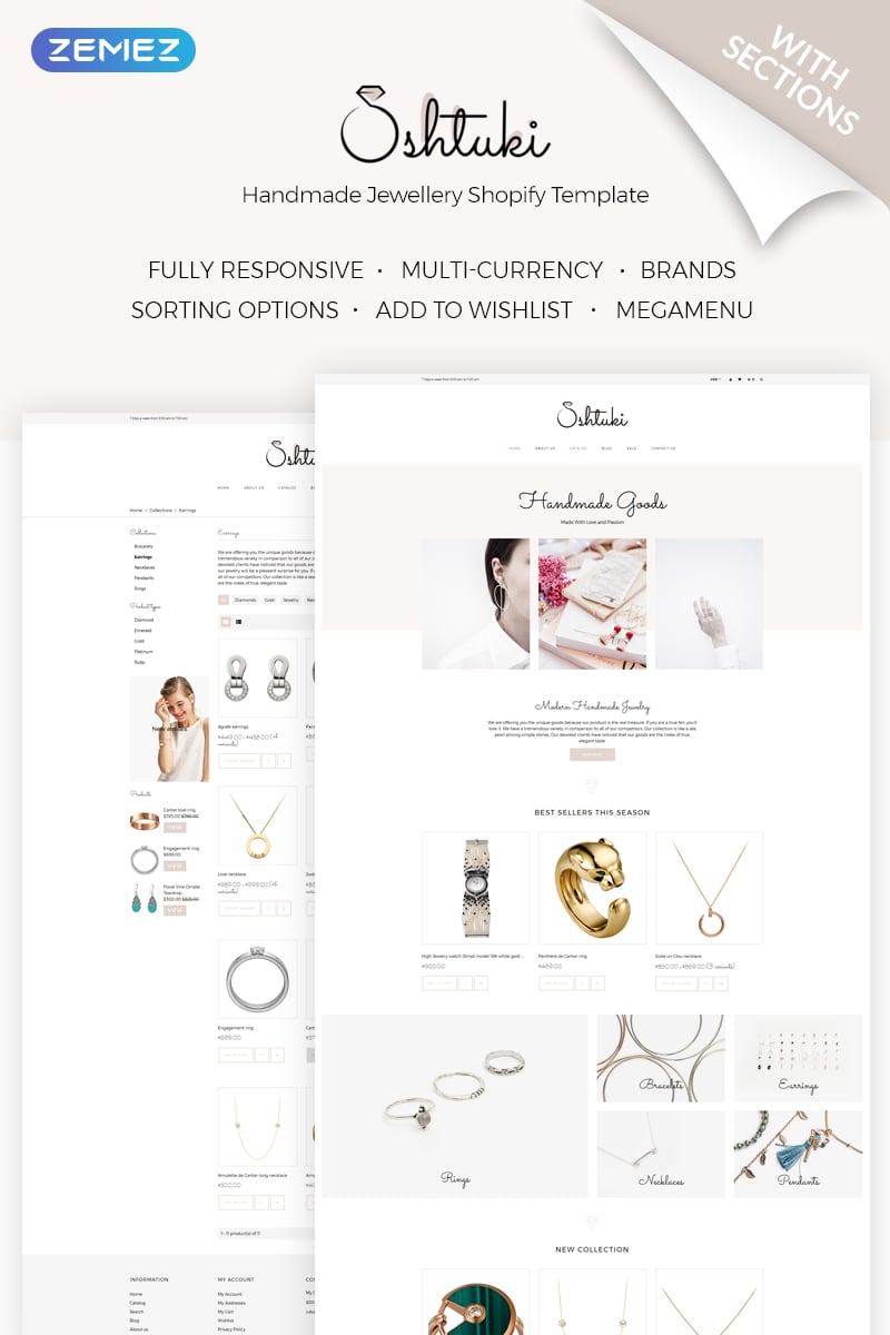 "Shtuki - Handmade Goods" thème Shopify adaptatif #71841 - screenshot