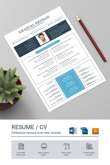 Template #71969 Clean Resume Webdesign Template - Logo template Preview