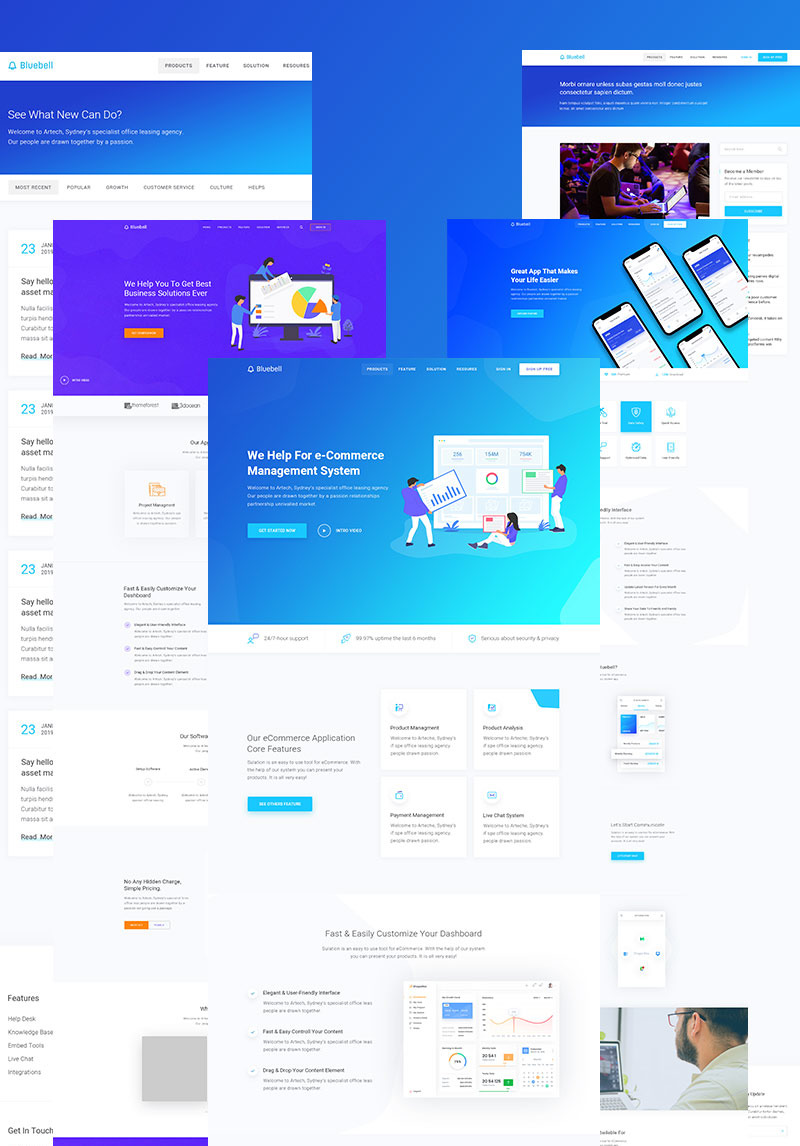 Bluebell - Software, Web App And Startup Tech Company WordPress Theme ...