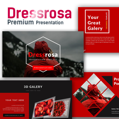 red powerpoint template templatemonster