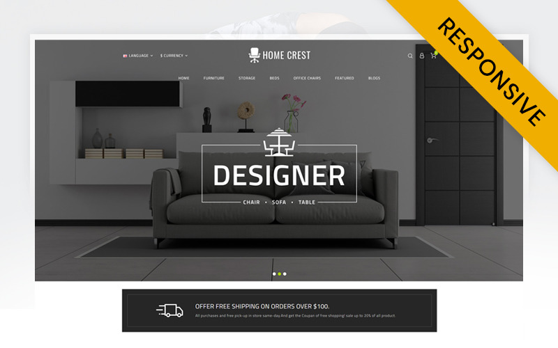 Home Crest - Furniture Store OpenCart Template