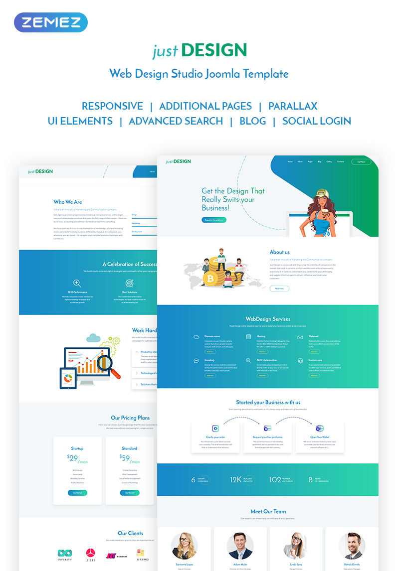 justDESIGN  Design Studio Joomla Template 71955