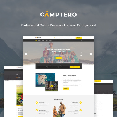 Modello WordPress Responsive #71987 "Camptero - Camping" #71987